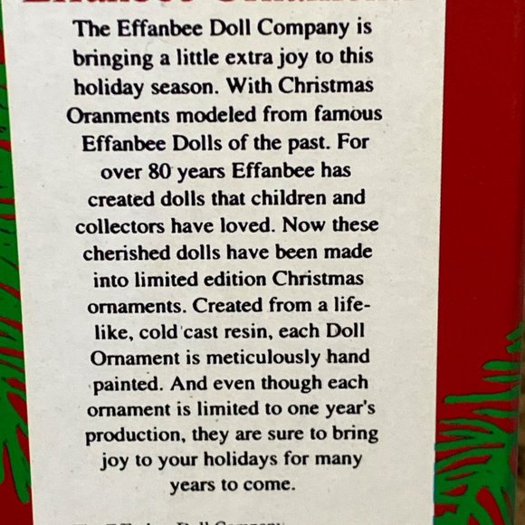 Effanbee Doll Christmas Ornament 1998 Limited Edition - Picture 2 of 14